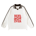 Striped Lapel Collar Sweatshirt